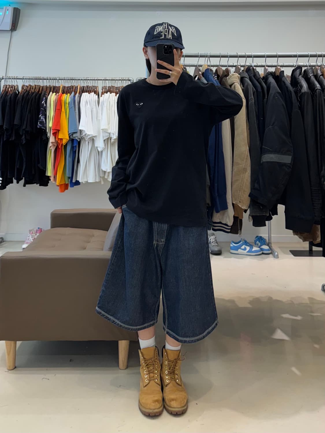 꼼데가르송 블랙 하트 롱슬리브 티셔츠 상품이미지5