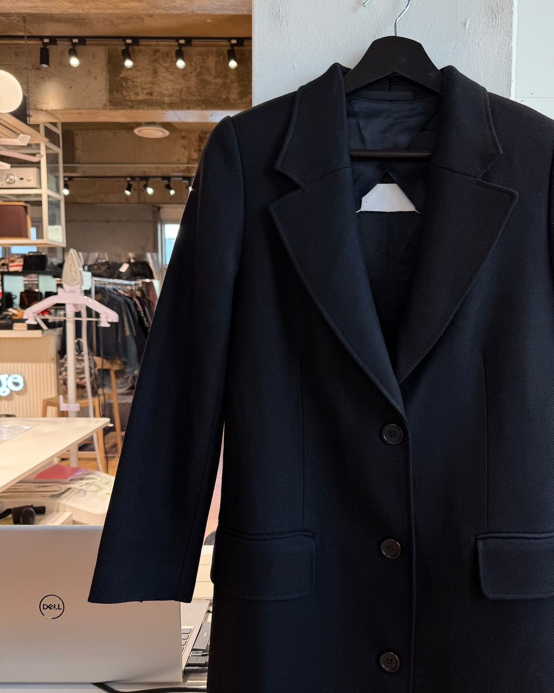 메종 마르지엘라 블랙 블랭크라벨 라나울 코트  상품이미지4