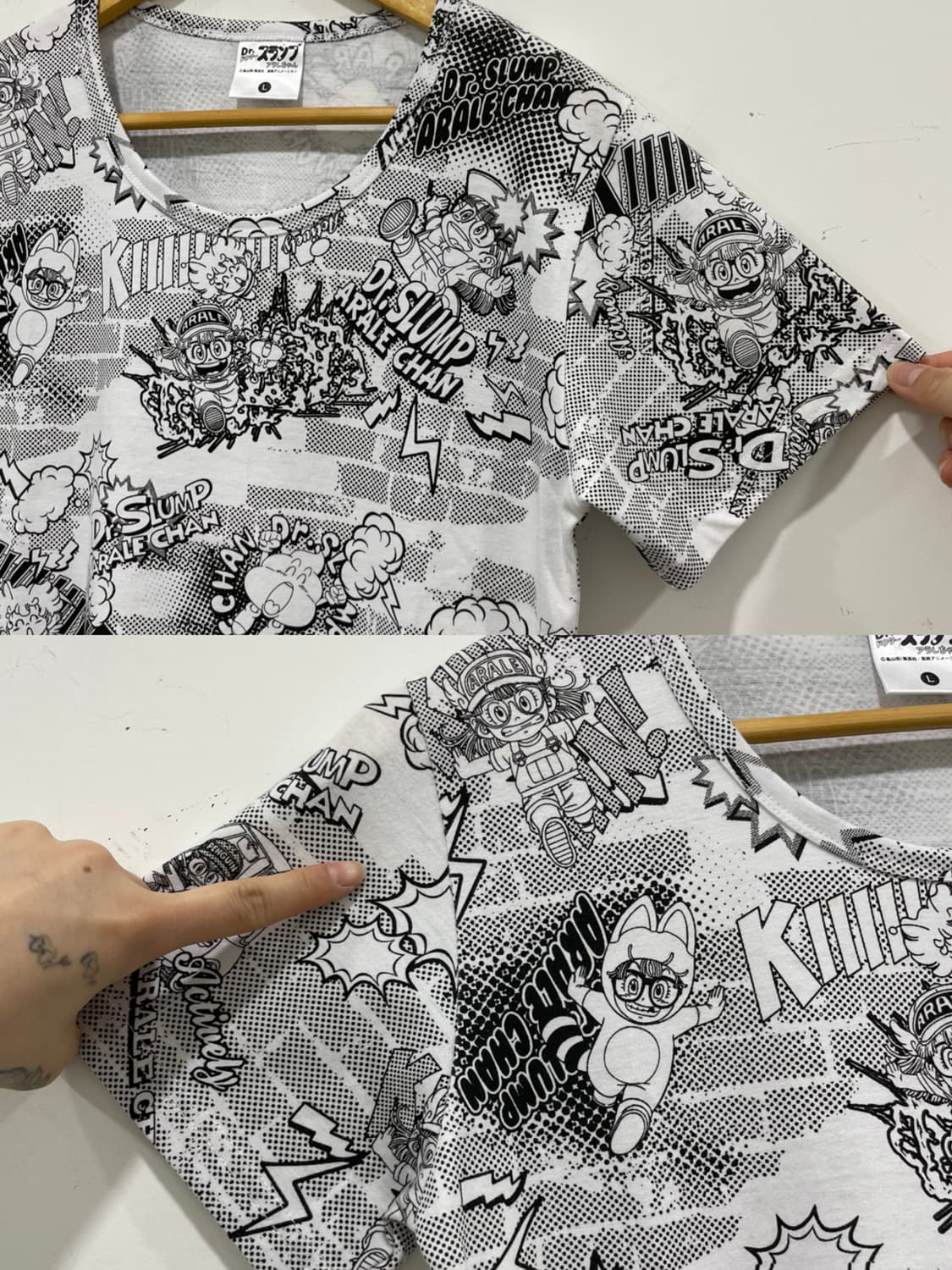 닥터 슬럼프 아리 올오버 프린팅 카툰 애니 슬림핏 반팔티셔츠 상품이미지5