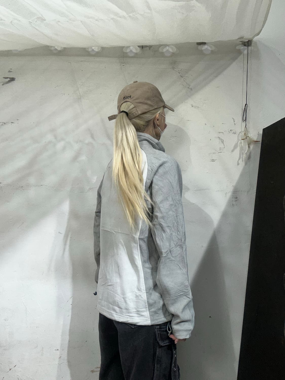 노스페이스 화이트 그레이 후리스 뽀글이 자켓  상품이미지3