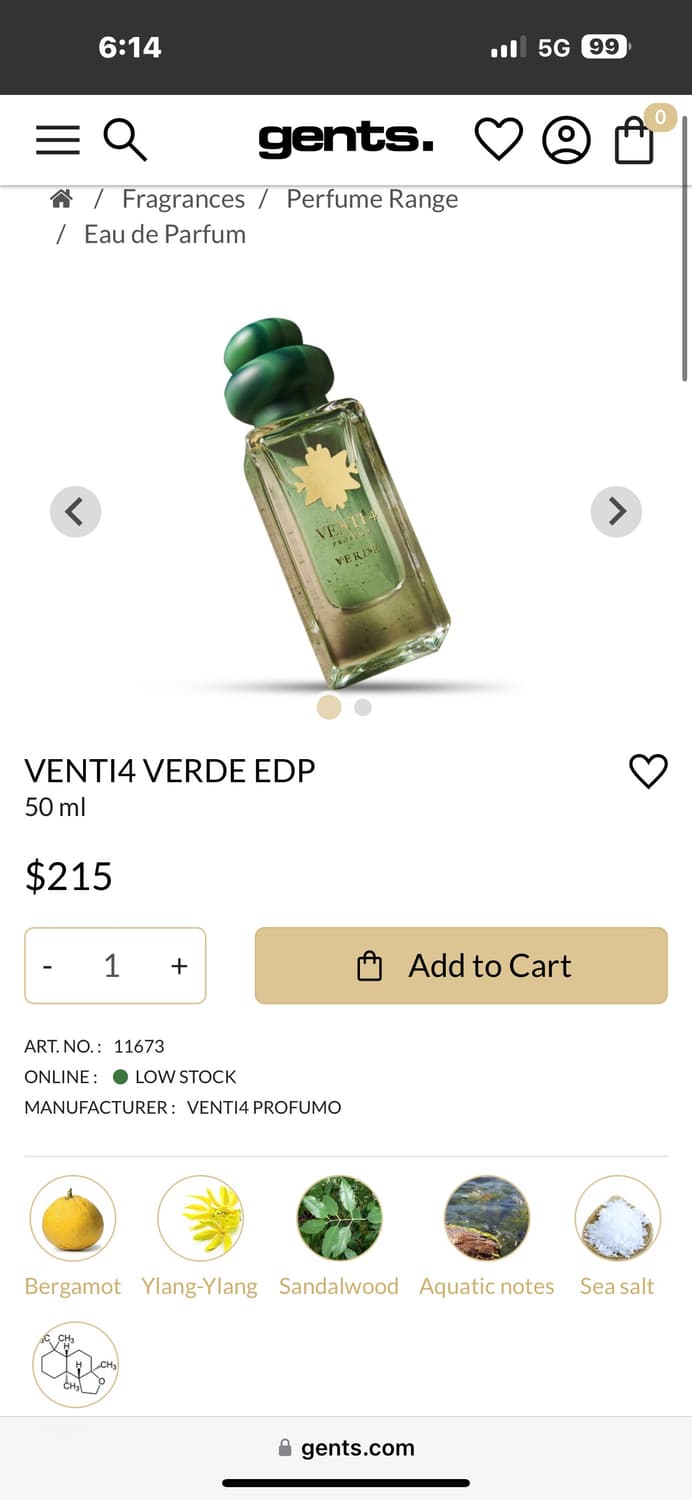 국문택) 벤티4 venti4 verde 베르데 향수 상품이미지2