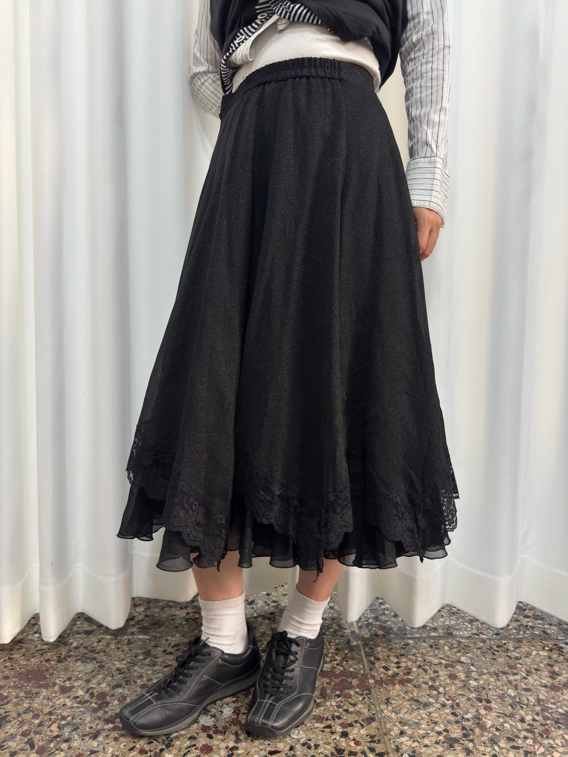 sanline glitter lace design skirt 상품이미지1