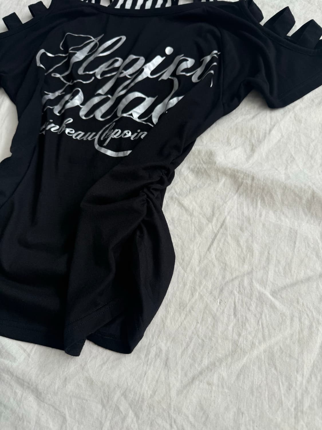 블랙 펑크 락시크 반팔탑 상품이미지4