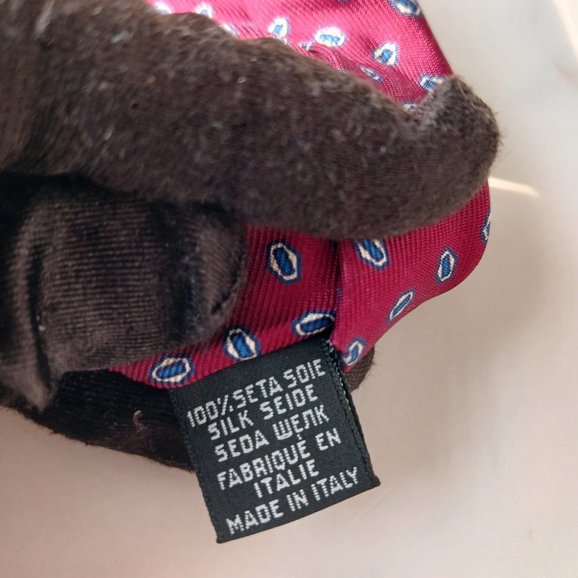 트루사르디 실크 레드 도트 패턴 넥타이 9.5cm 새제품 A19748 상품이미지7