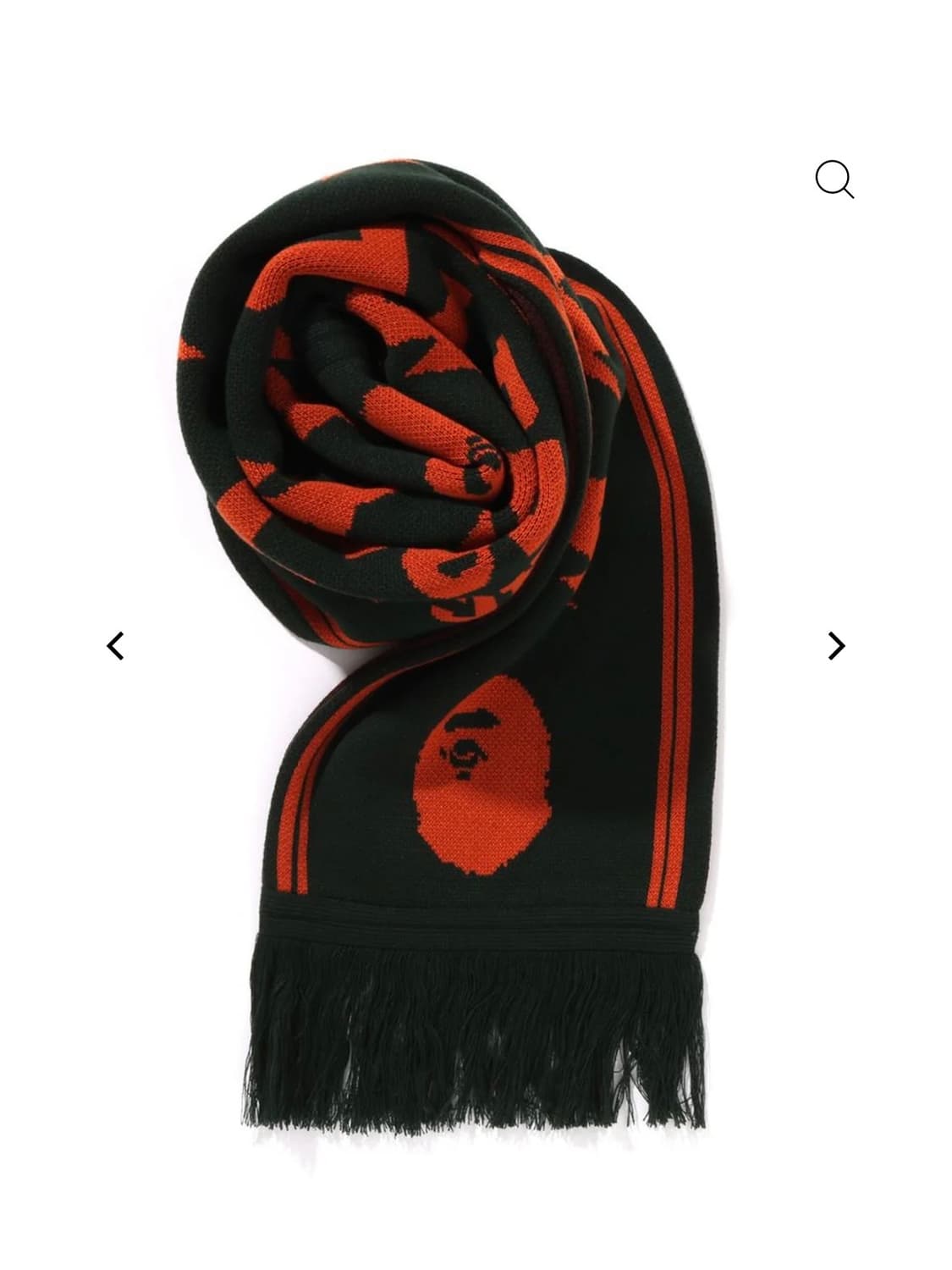 베이프 자카드 로고 롱 스카프 머플러 목도리 브라운 그린 리버시블 양면 상품이미지1