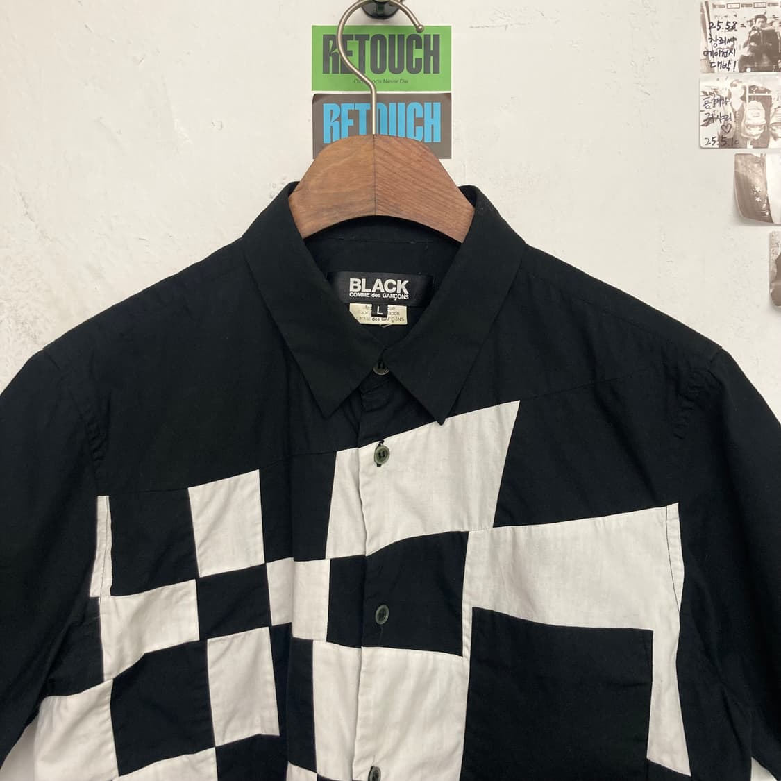 꼼데가르송 블랙 체커보드 반팔 셔츠 상품이미지2