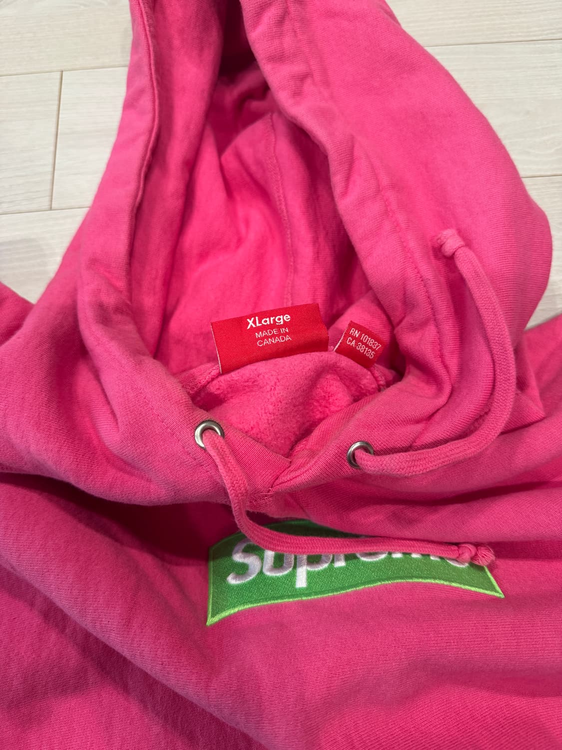 슈프림 박스로고 핑크 후디 XL 상품이미지2