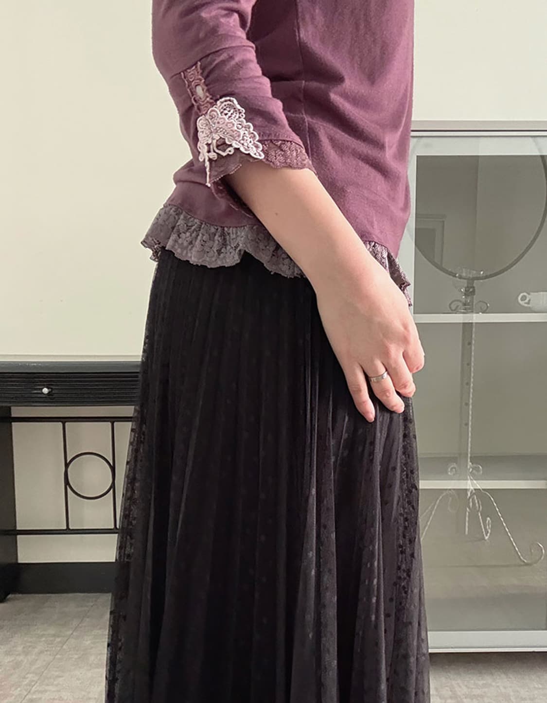 axes femme) butterfly lace t-shirt 상품이미지4
