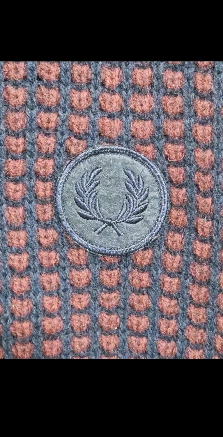 (L) 프레드페리 가디건 숄카라 와플패턴 램스울 매장판  상품이미지4