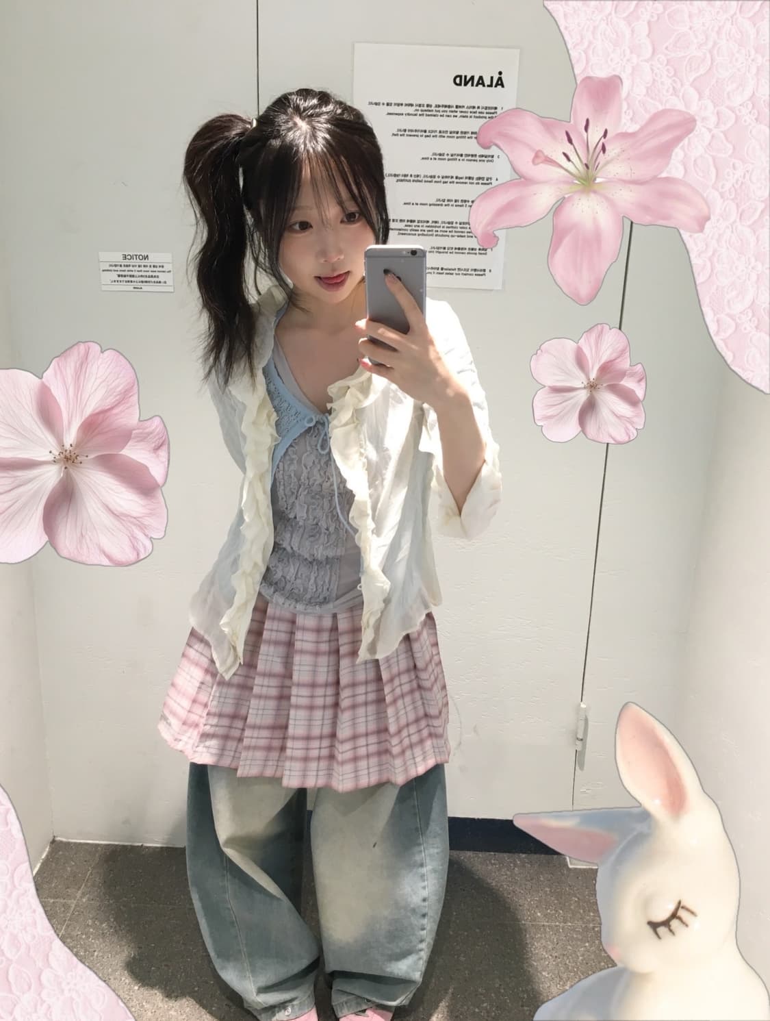 빈티지 핑크 소라 벚꽃 코디세트 상품이미지1