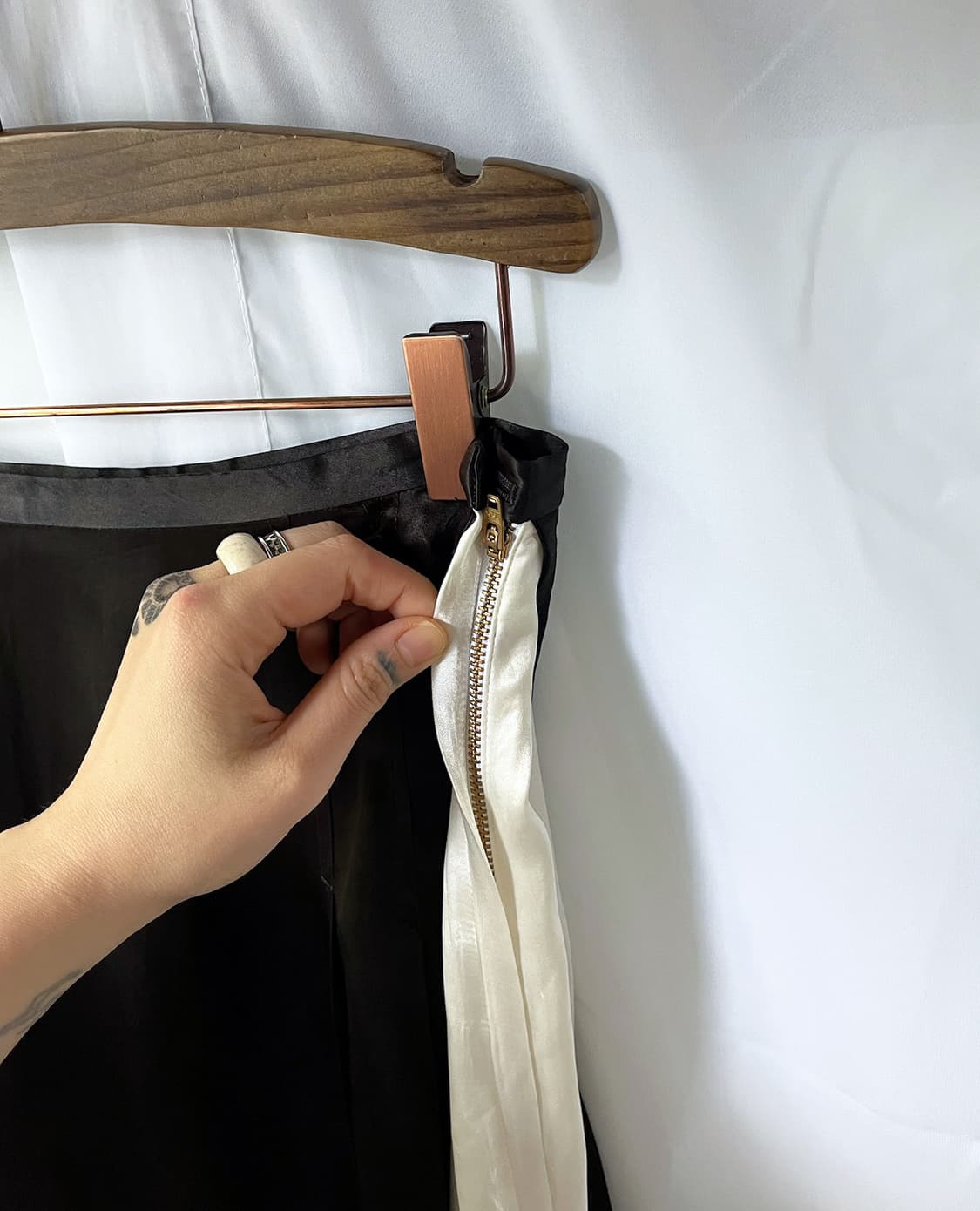 토가 아카이브 새틴 레이어드 스커트 상품이미지3