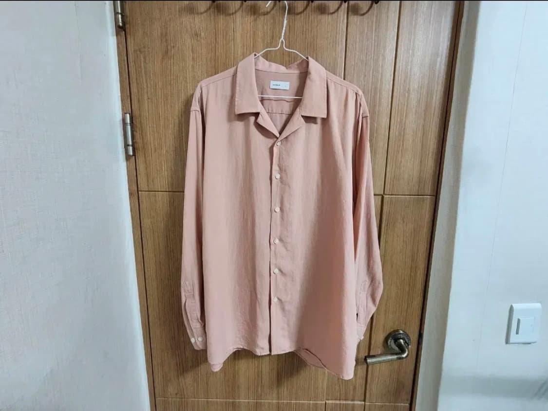 (L)아노블리어 루즈핏 오픈카라 텐셀 린넨 셔츠 상품이미지1