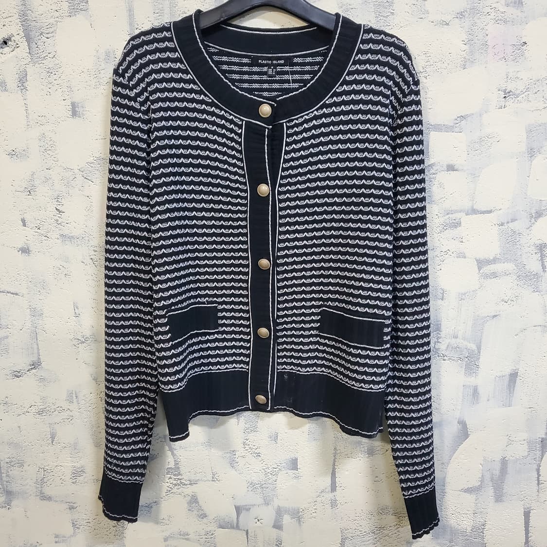 플라스틱아일랜드 스트라이프 가디건  상품이미지1