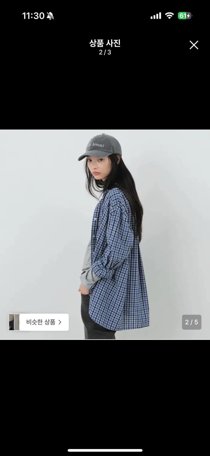 시티브리즈 노리 체크 셔츠 블루 상품이미지2