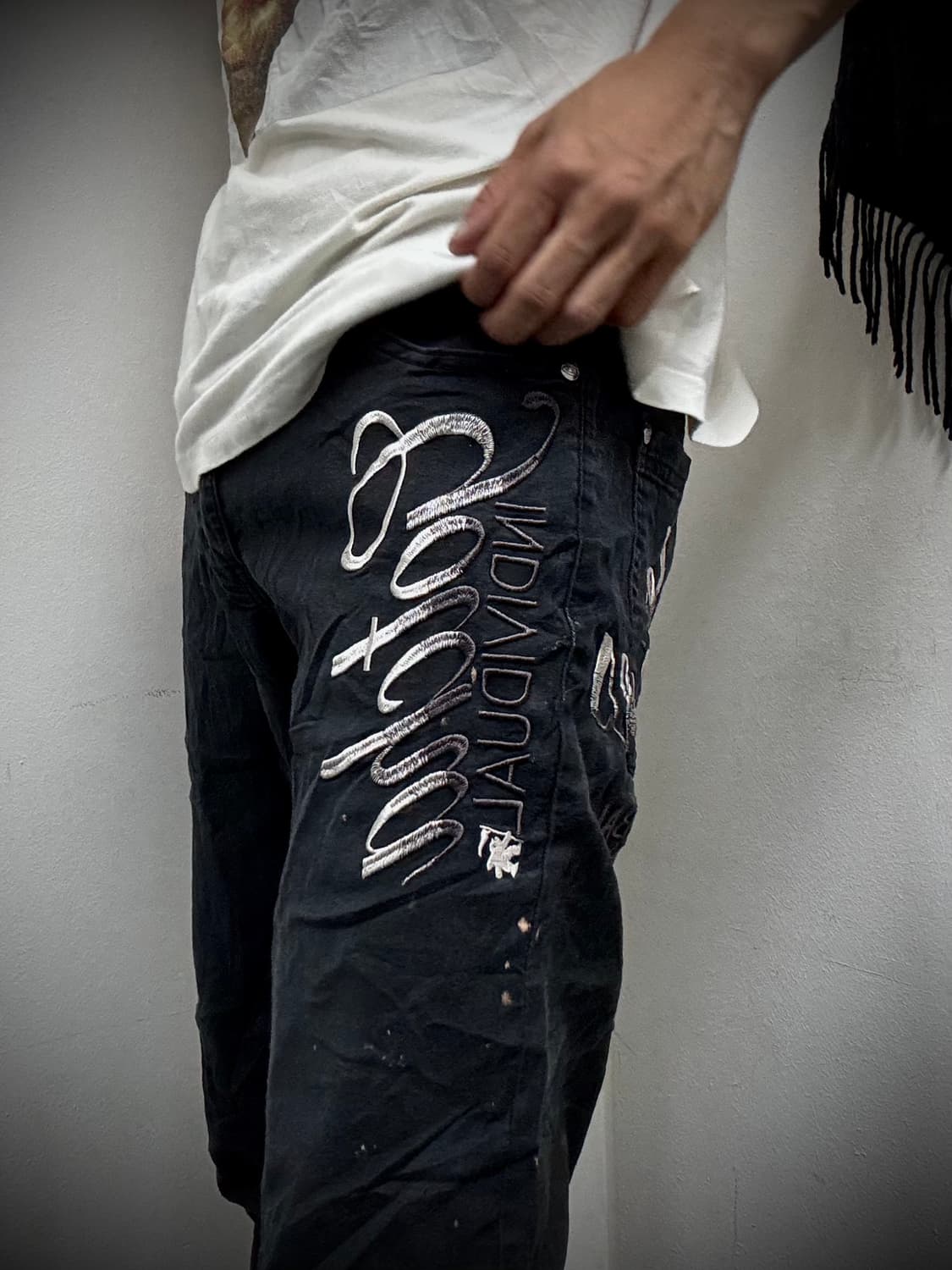 “Gotcha” Y2K Lettering Black Pants 상품이미지3