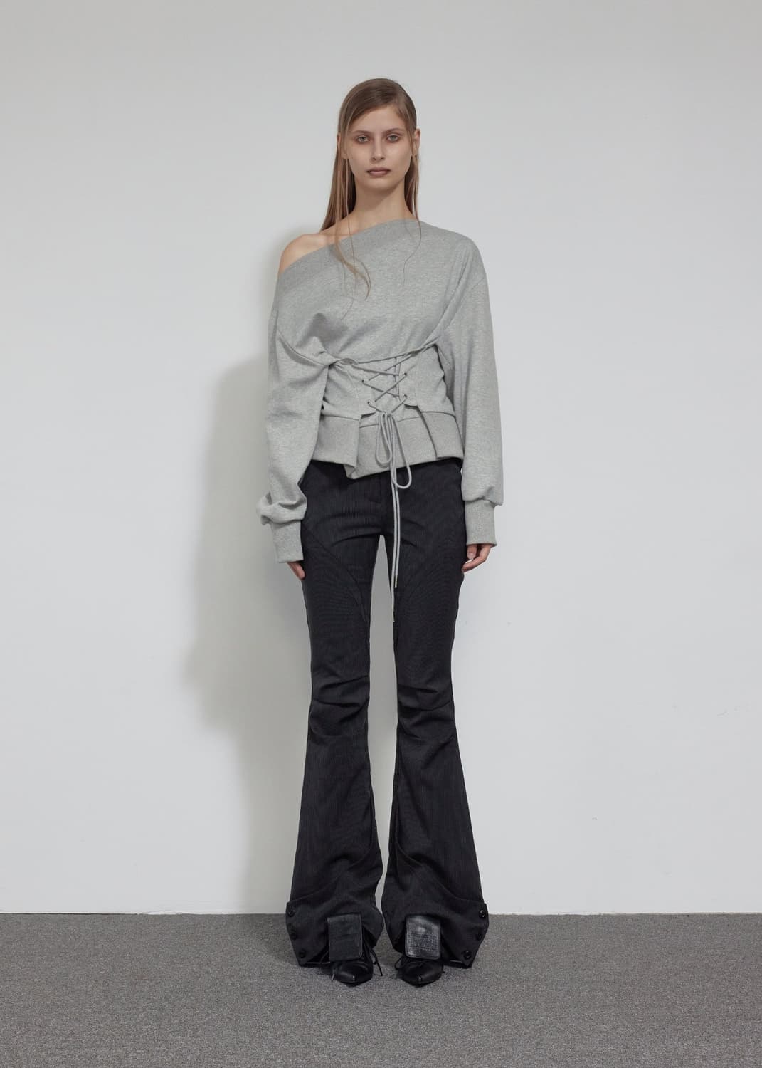 보헴서 코르셋 스웻셔츠 멜란지그레이 상품이미지3