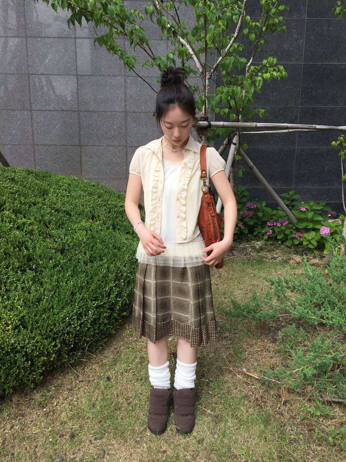 일본빈티지 키치 너드 스즈코 하구미 모리걸 아오이유우 레이어드 코디세트 상품이미지1