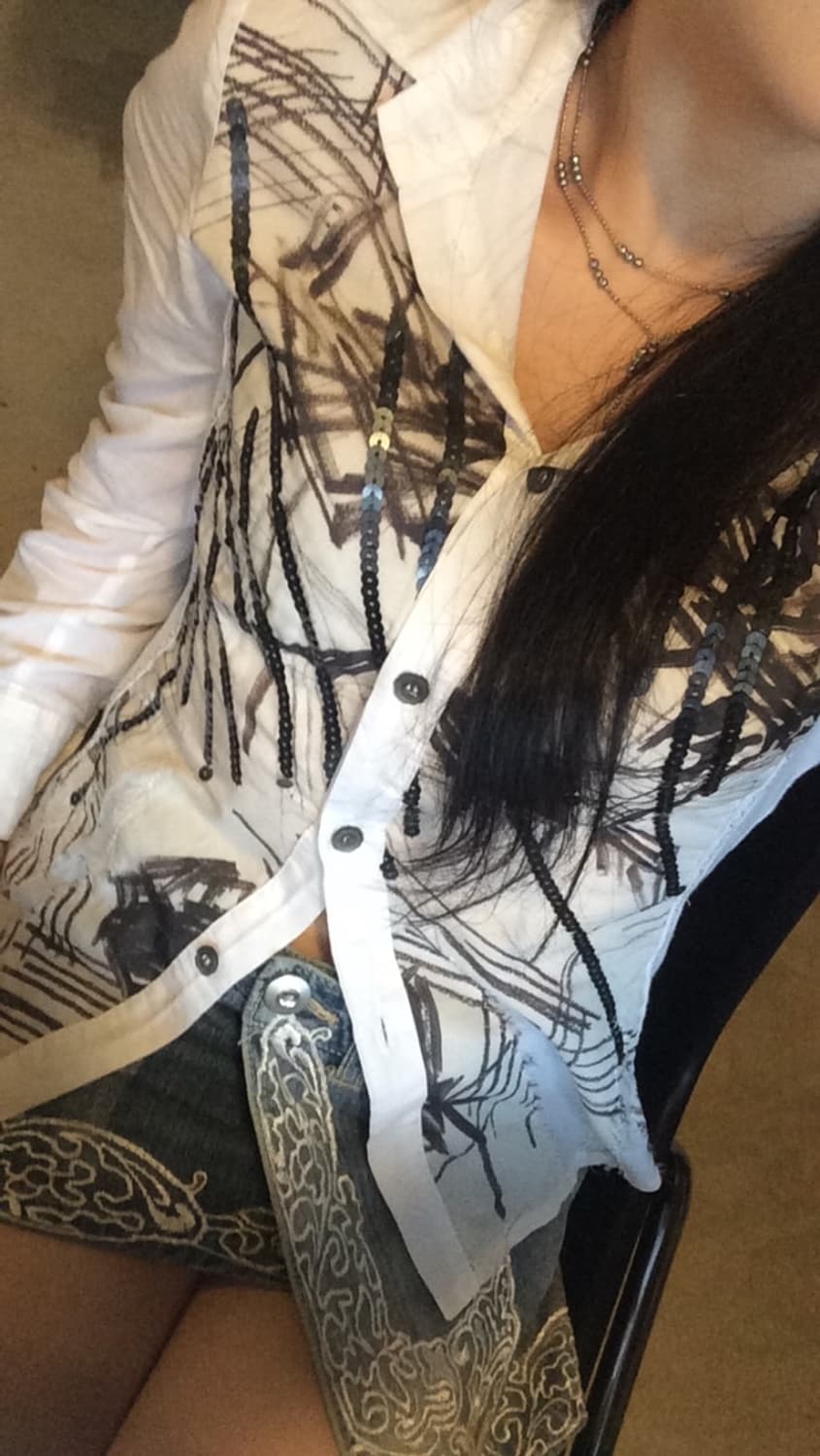 빈티지 자수 디테일 블라우스 상품이미지4