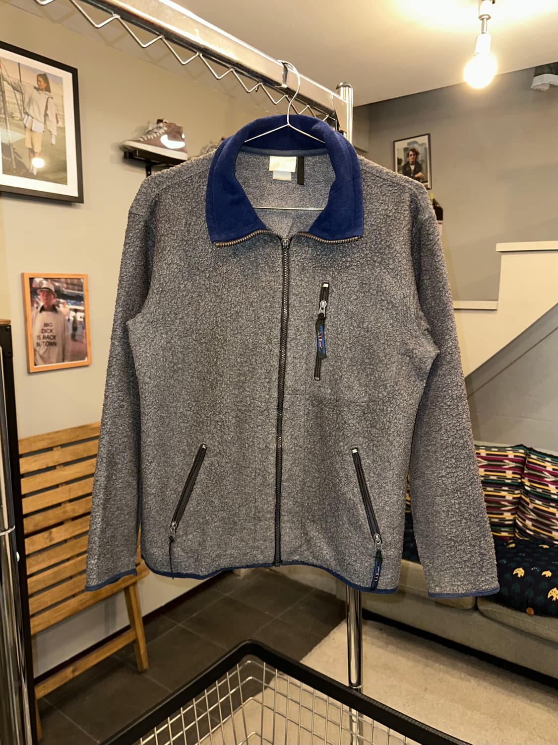 90’s LL Bean line USA grey Fleece wear 상품이미지3