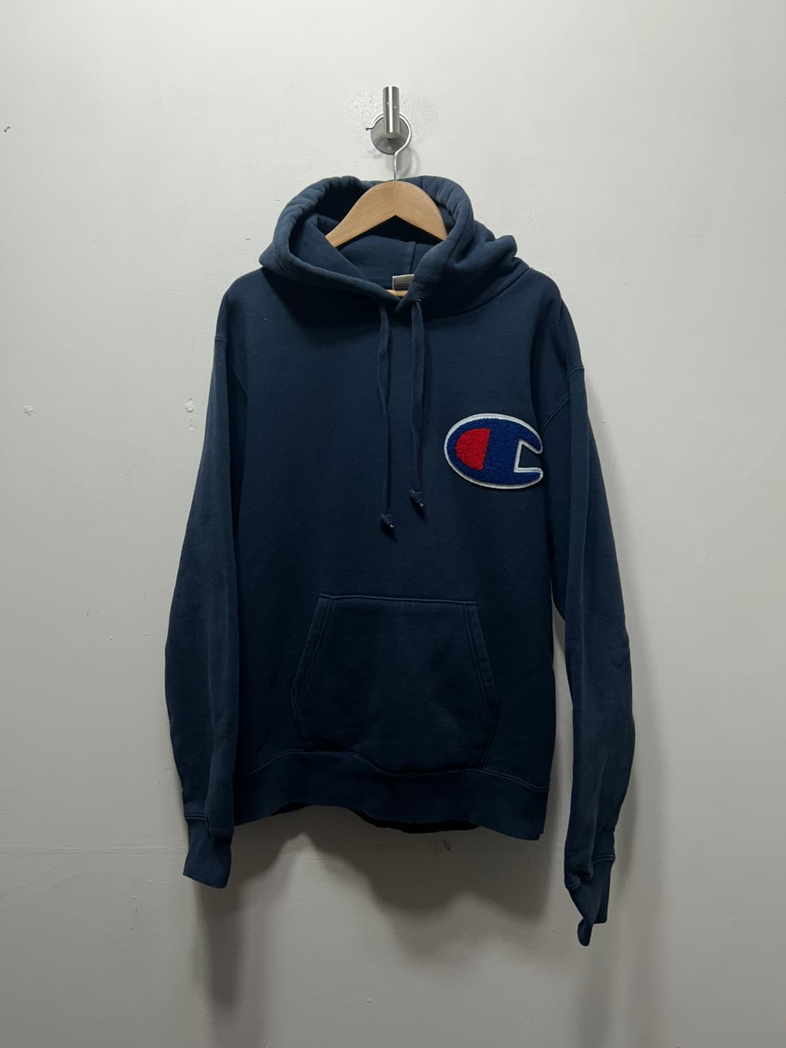 챔피온 후드 빅로고 써멀 후드티 네이비 XL 상품이미지1