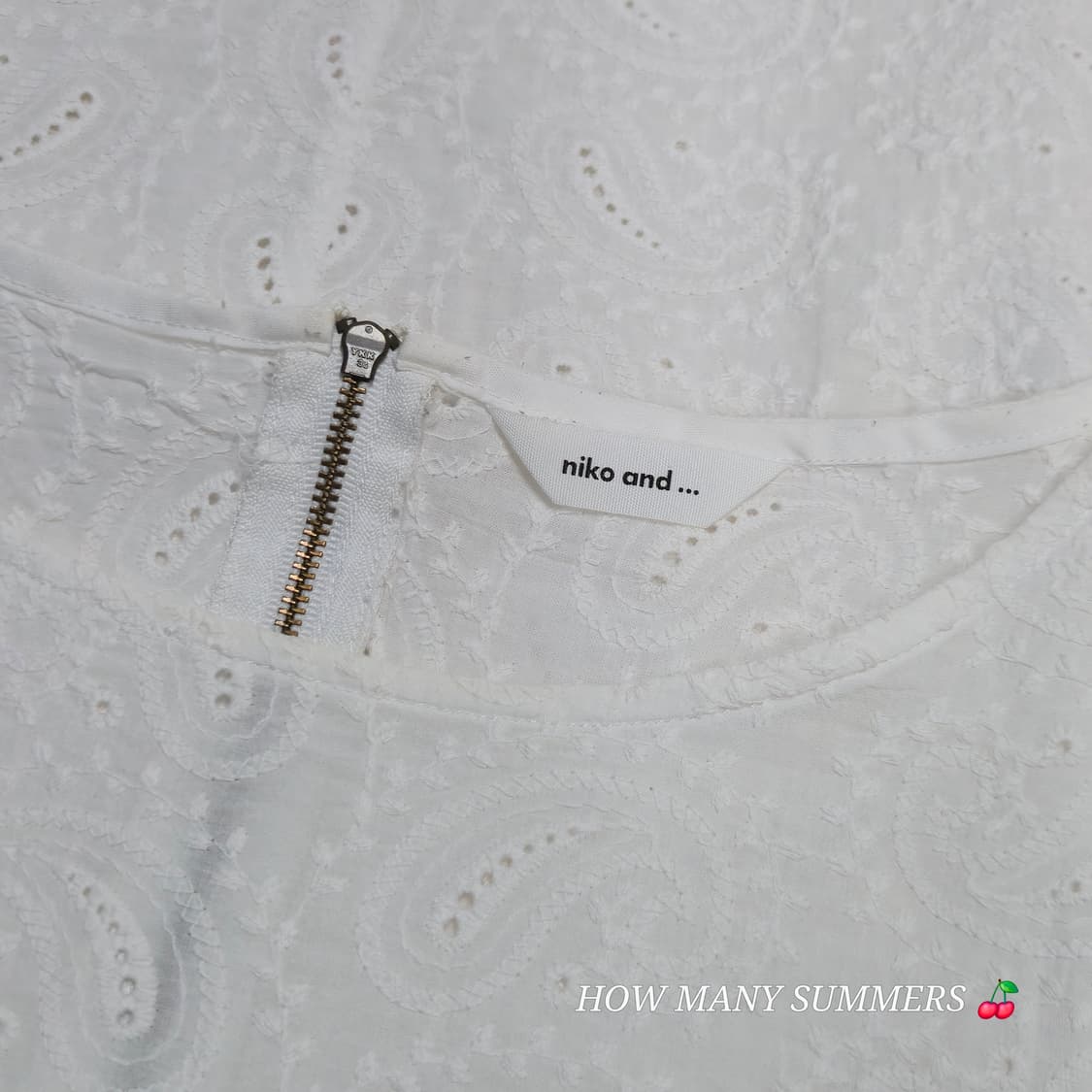 niko and... 화이트 페이즐리 자수 레이스 크롭 블라우스 상품이미지4