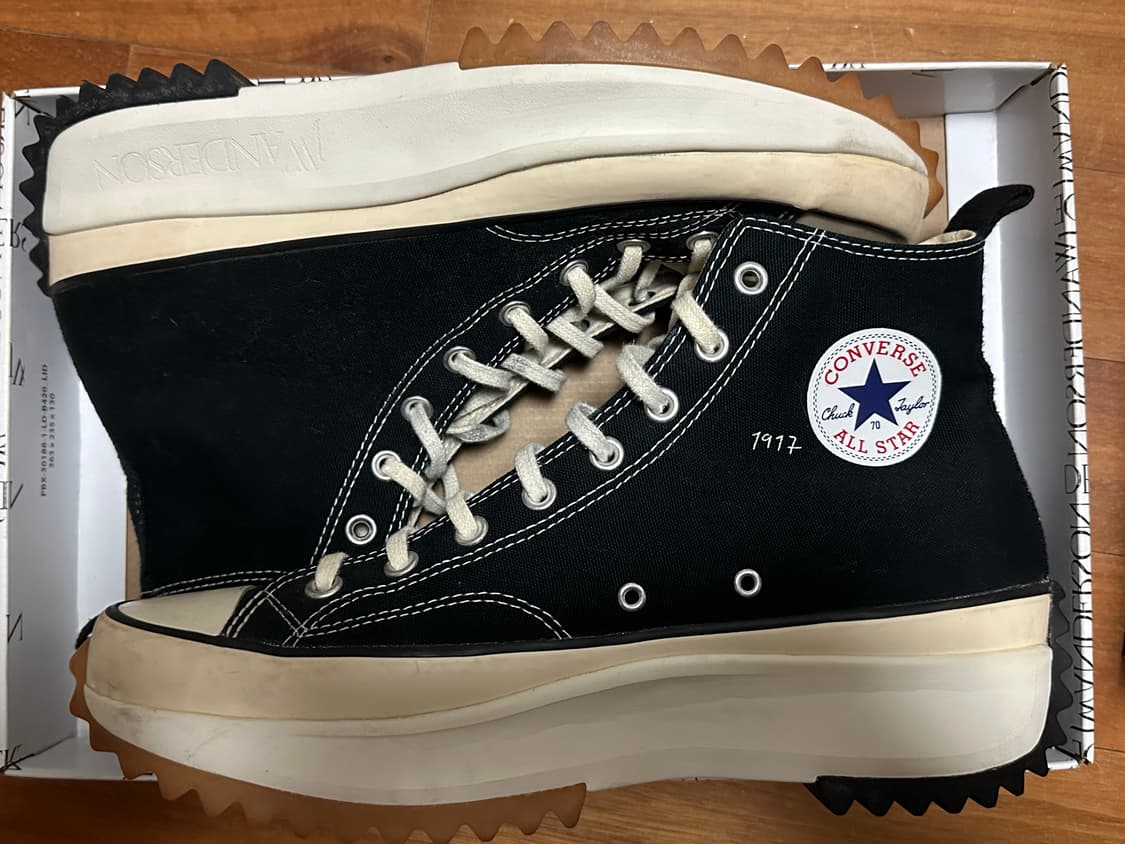 [300]JW앤더슨 x 컨버스 런스타 하이크 하이 블랙 상품이미지2