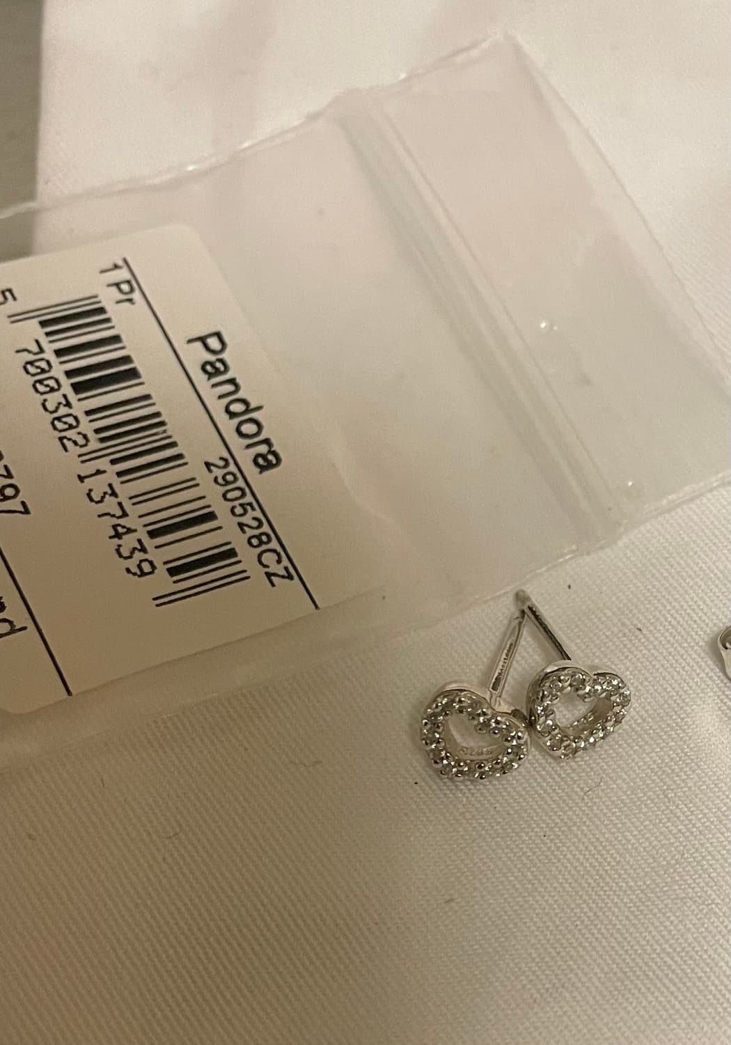 판도라 오픈 하트 귀걸이 실버925 순은 이어링 큐빅 새것급 상품이미지4