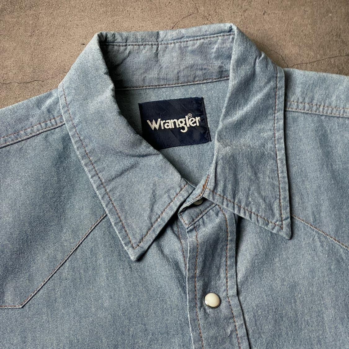 WRANGLER 랭글러 빈티지 웨스턴 데님 코튼셔츠 A00484 상품이미지2