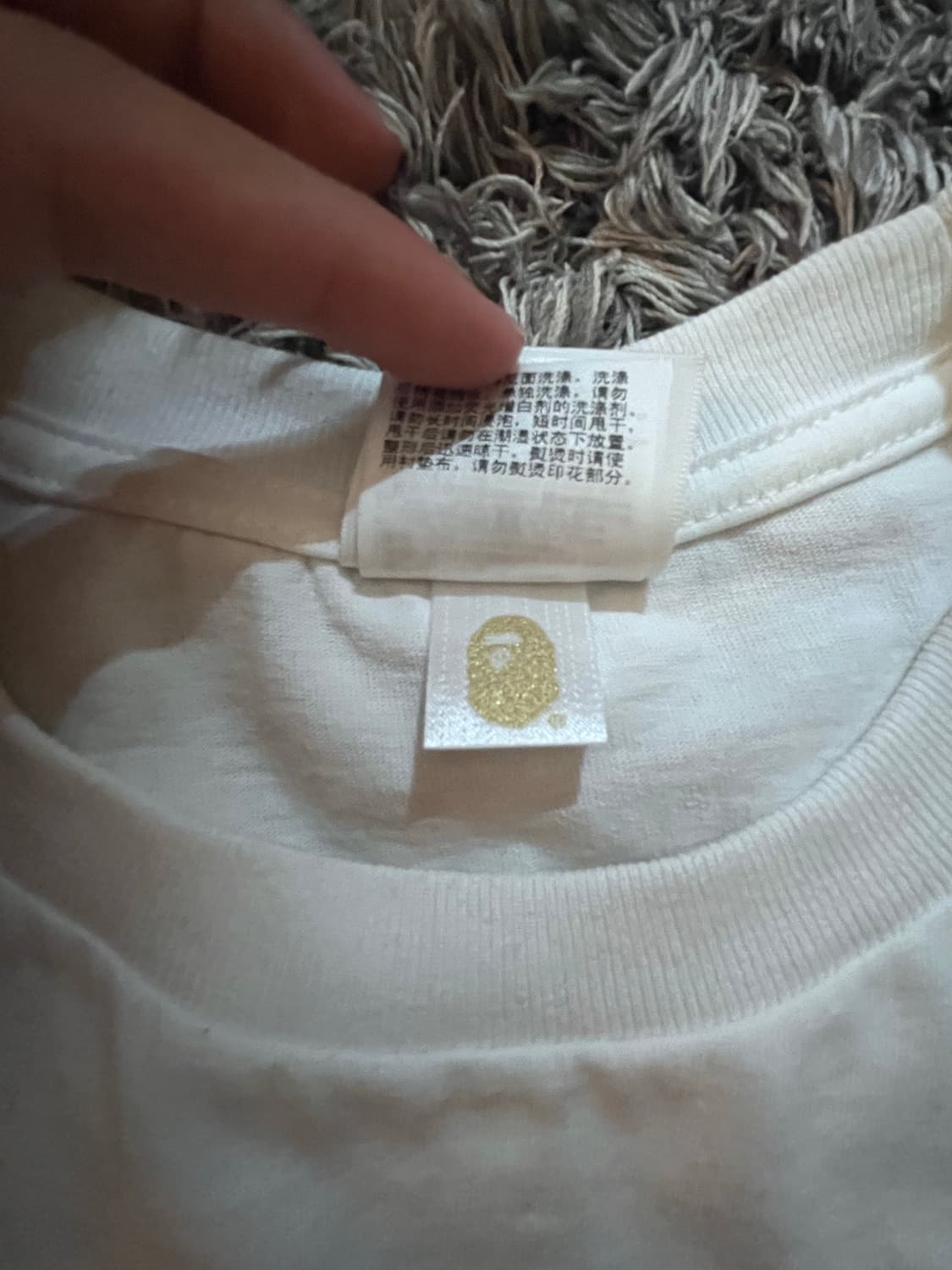 베이프 에이프 헤드 카타카나 롱슬리브 티셔츠 화이트 상품이미지4