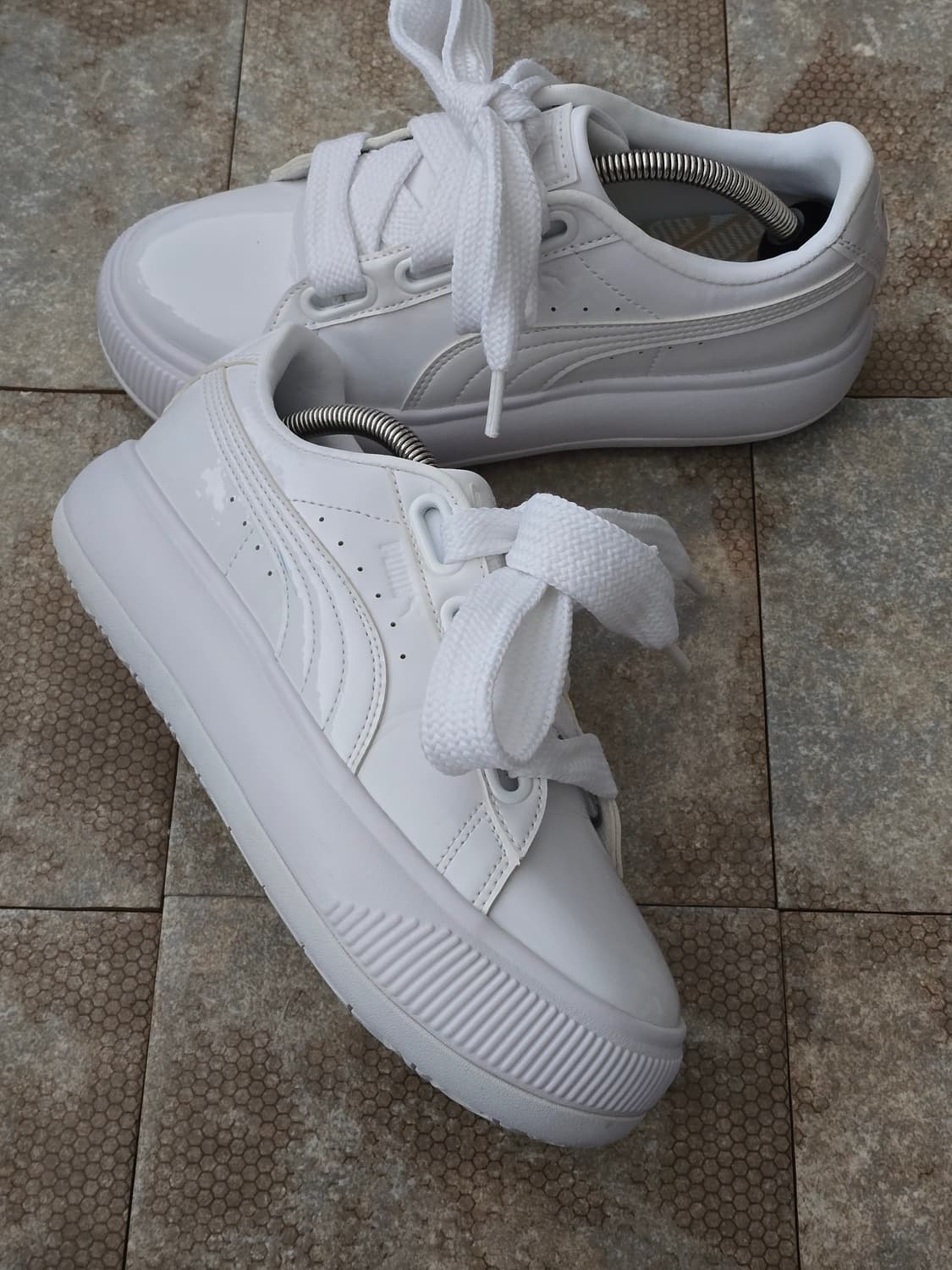 (250)푸마 스웨이드 마유 하트 페이턴트 화이트 상품이미지6