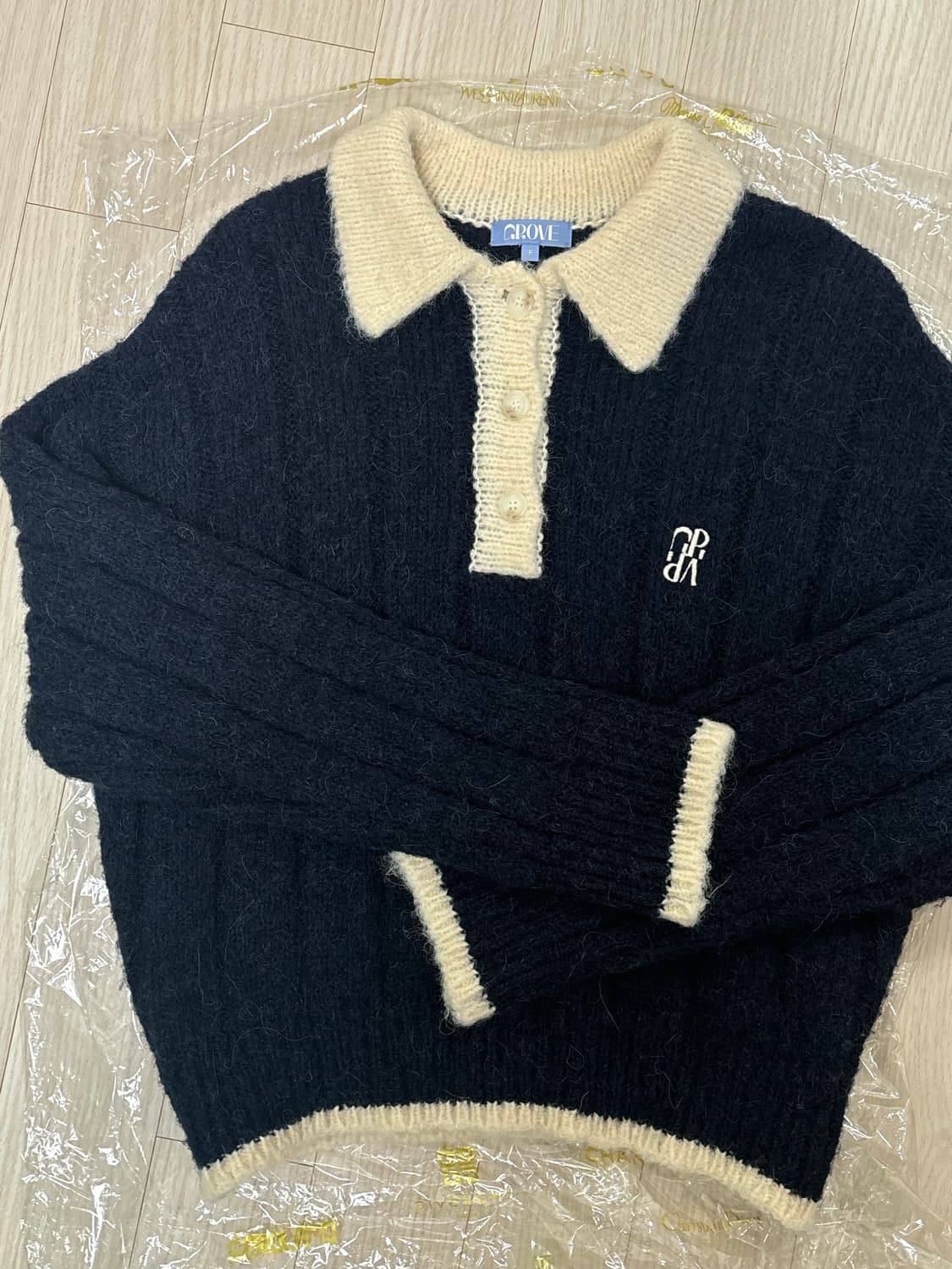 그로브스토어 21FW soft knit navy 소프트 카라니트 네이비 상품이미지5