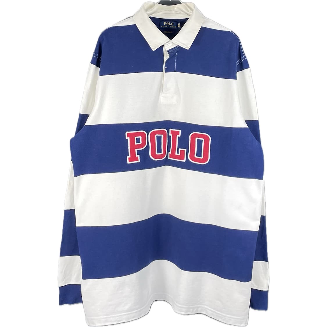 [XL] 폴로 랄프로렌 자수로고 스트라이프 럭비 긴팔티셔츠 커스텀 슬림핏 상품이미지1