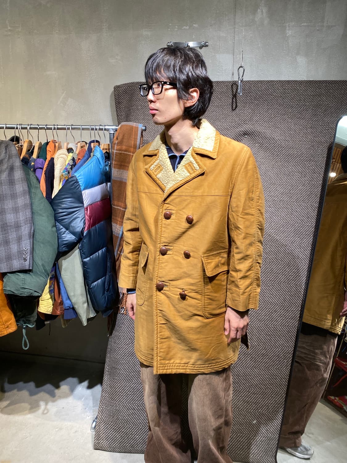 70s 반잭 셰얼링 더블 덱자켓 코트 VAN JAC 상품이미지2