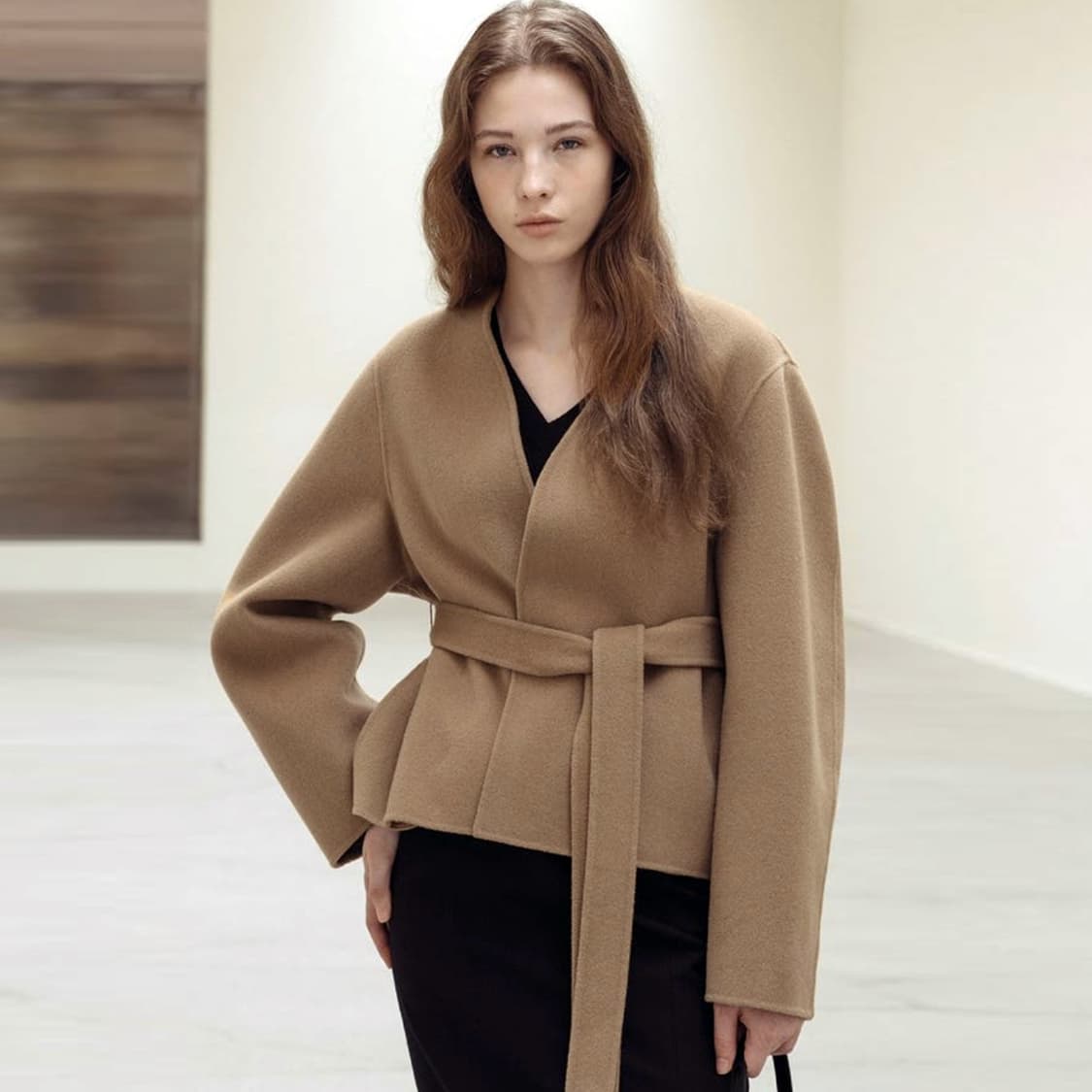 베뉴엣(BENUET) 캐시울 have 해브 코트 프리사이즈 새상품 상품이미지1