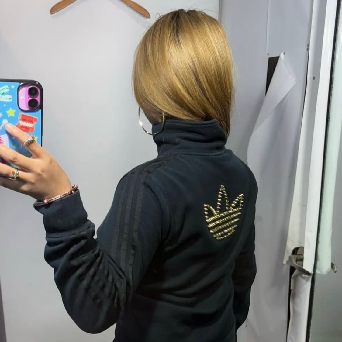 아디다스 스터드 네이비 면 져지 집업 (금장/골드 스터드) 상품이미지1