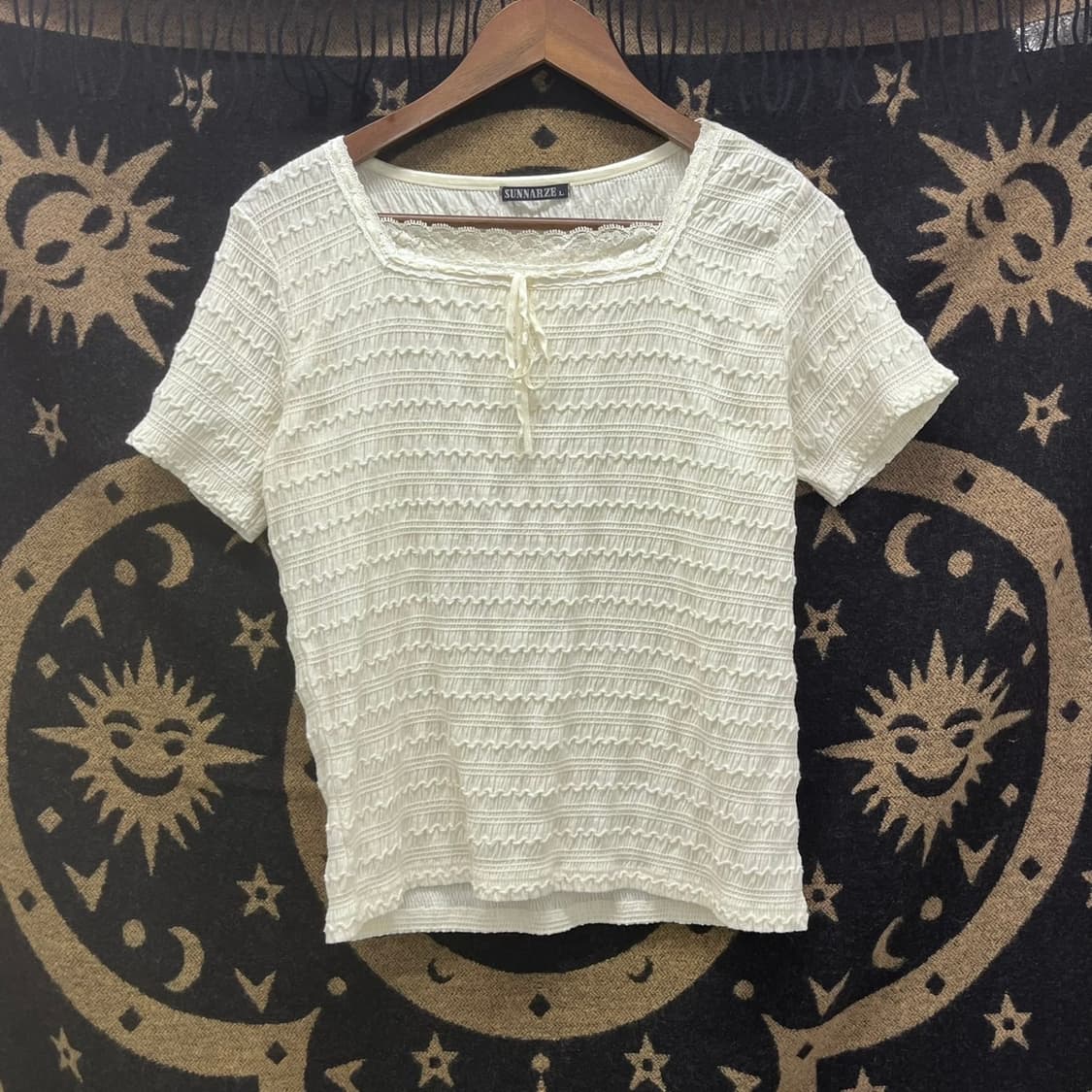 빈티지 레이스 스프링 모리걸 리본 프릴 반팔티 K0004 상품이미지3