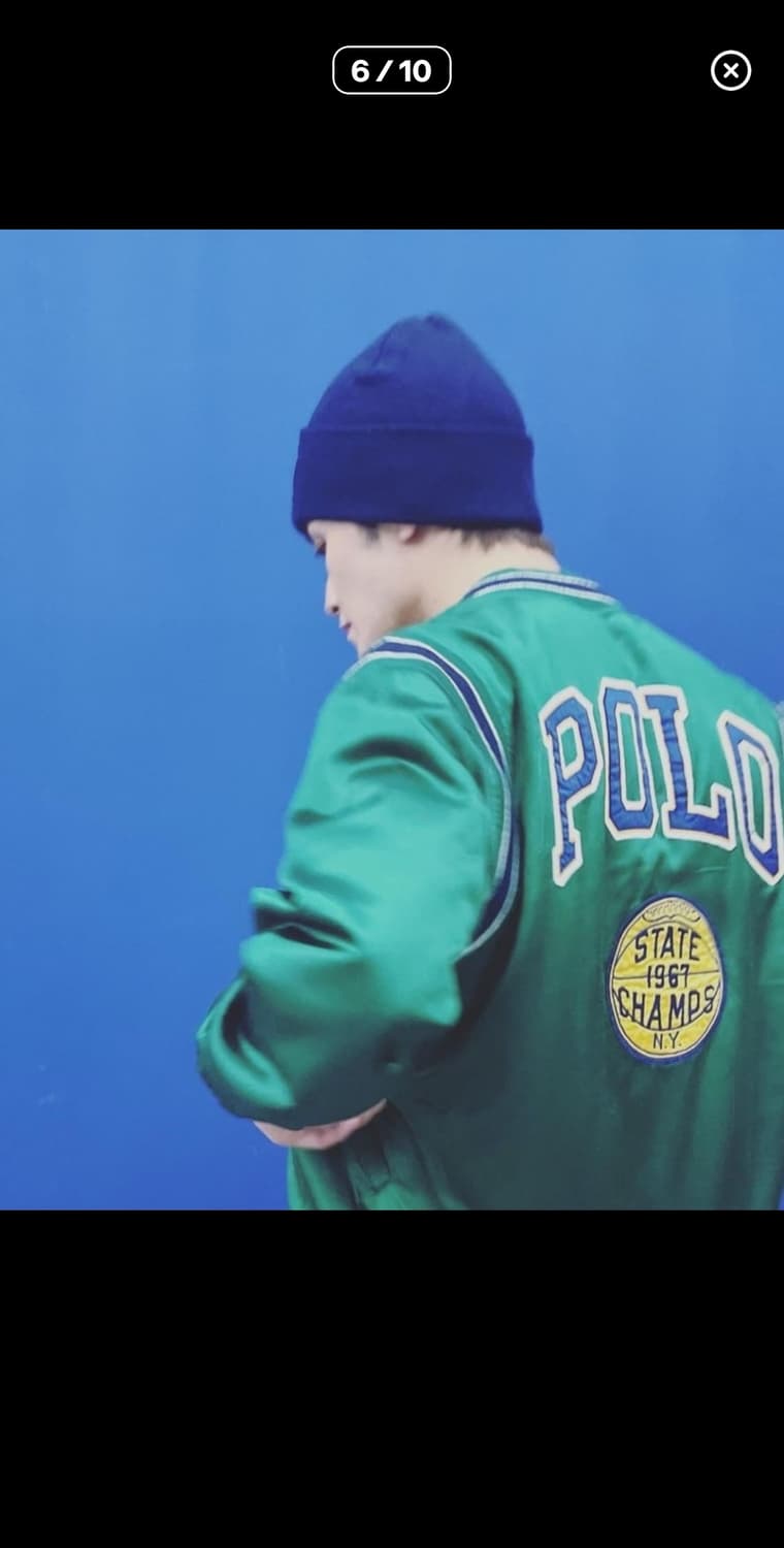 (xl)폴로 랄프로렌 레터맨 새틴 사틴 자켓 그린+세트바지 증정 상품이미지9