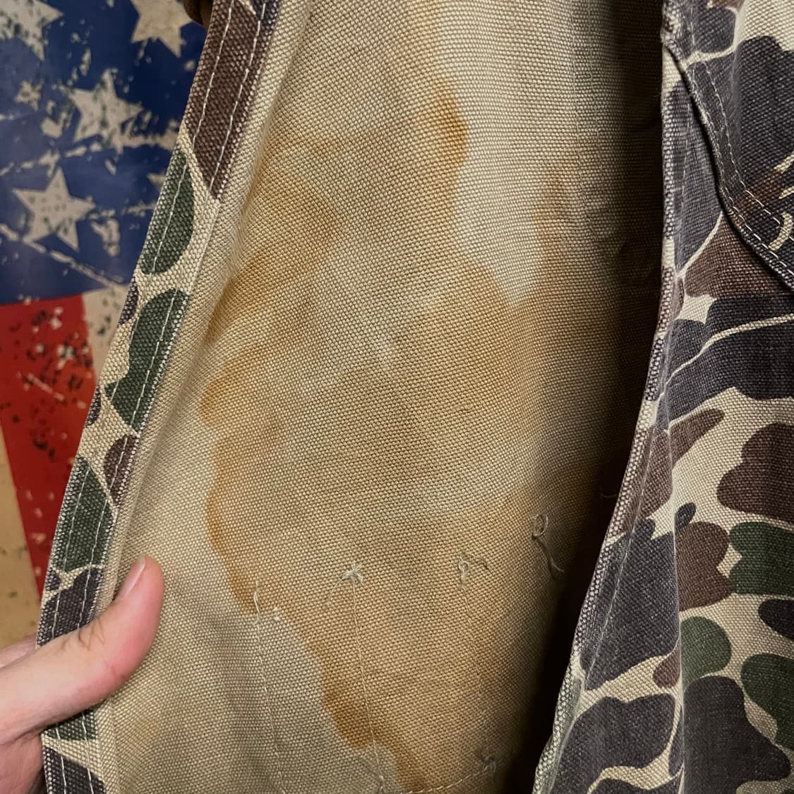 80s 칼하트 덕 카모 헌팅 오버롤 빈티지 워크웨어 데님 멜빵 상품이미지9