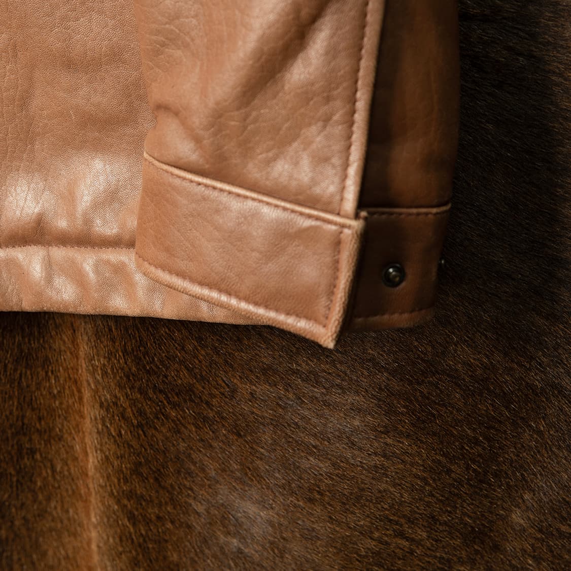 [103] 00s 헤지스 램스킨 스탠드 카라 레더자켓  상품이미지4