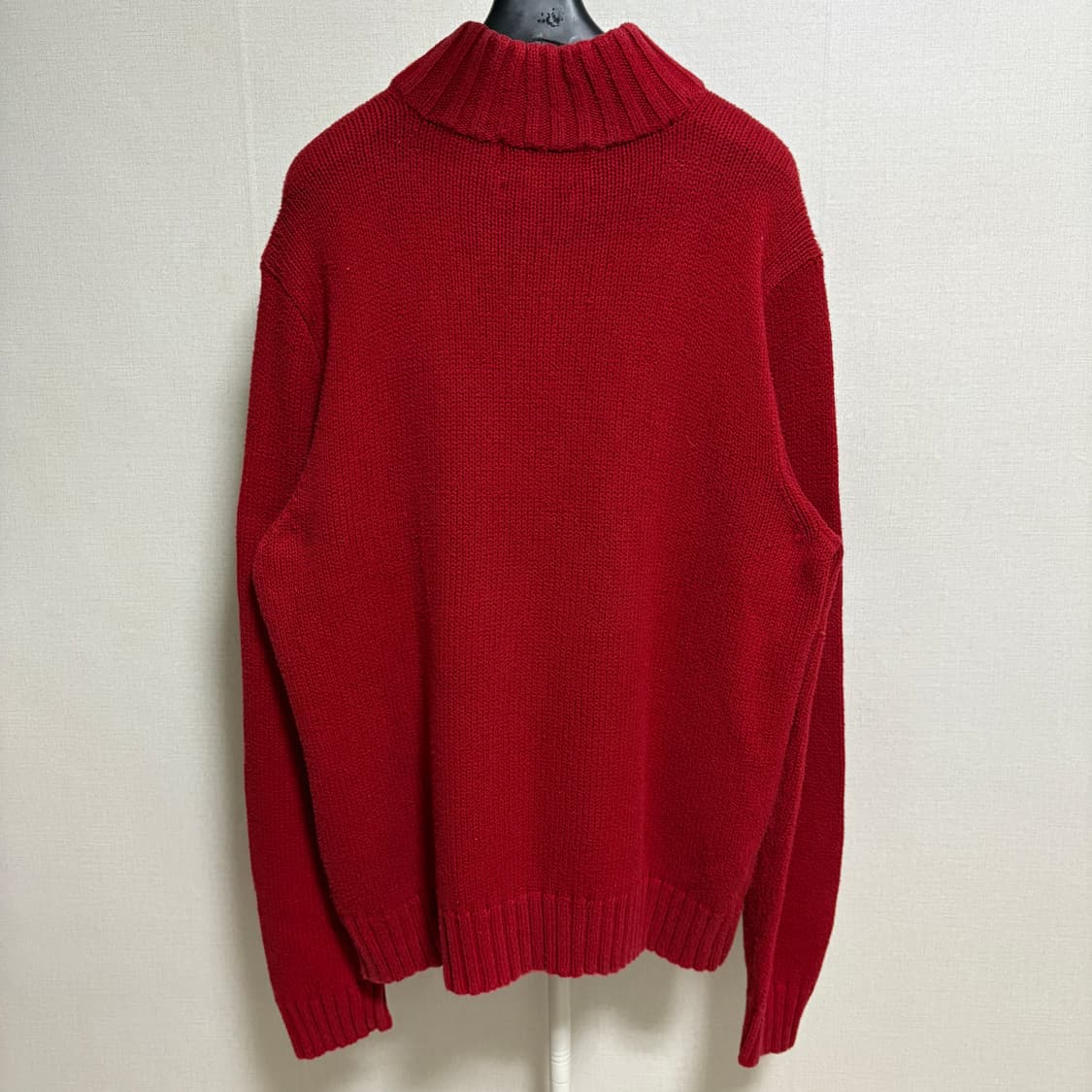 폴로 랄프로렌 코튼 반집업 니트 / 레드, L 상품이미지8