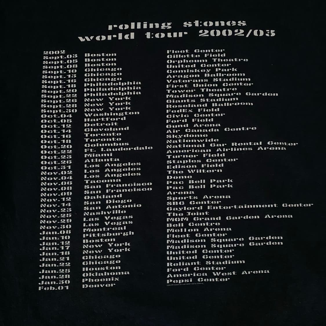 (XL) 00s 롤링스톤즈 2002-2003 투어 밴드티 티셔츠 상품이미지5