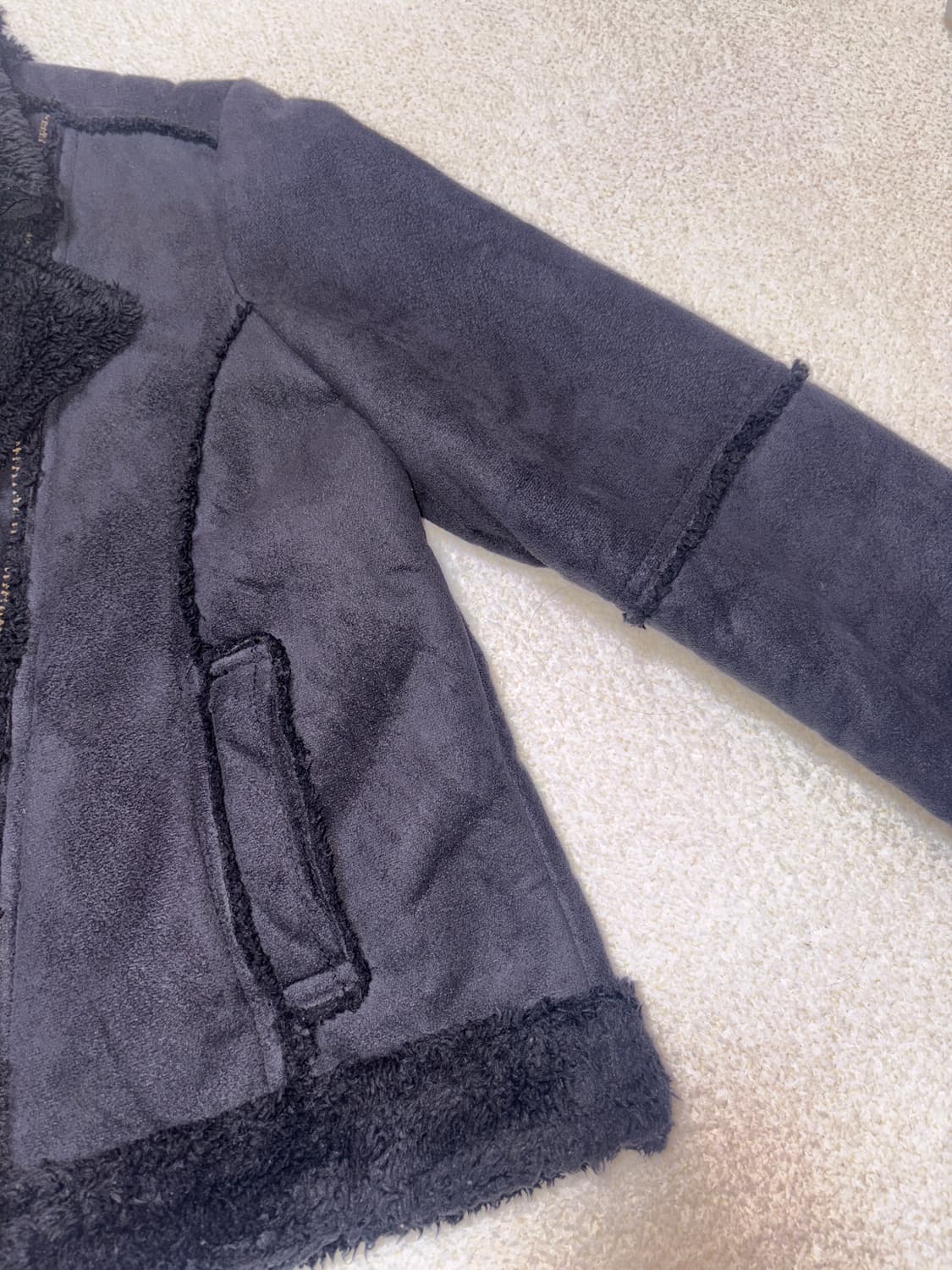 빈티지 퍼 블랙사이드지퍼 집업 퍼자켓 일본 상품이미지3