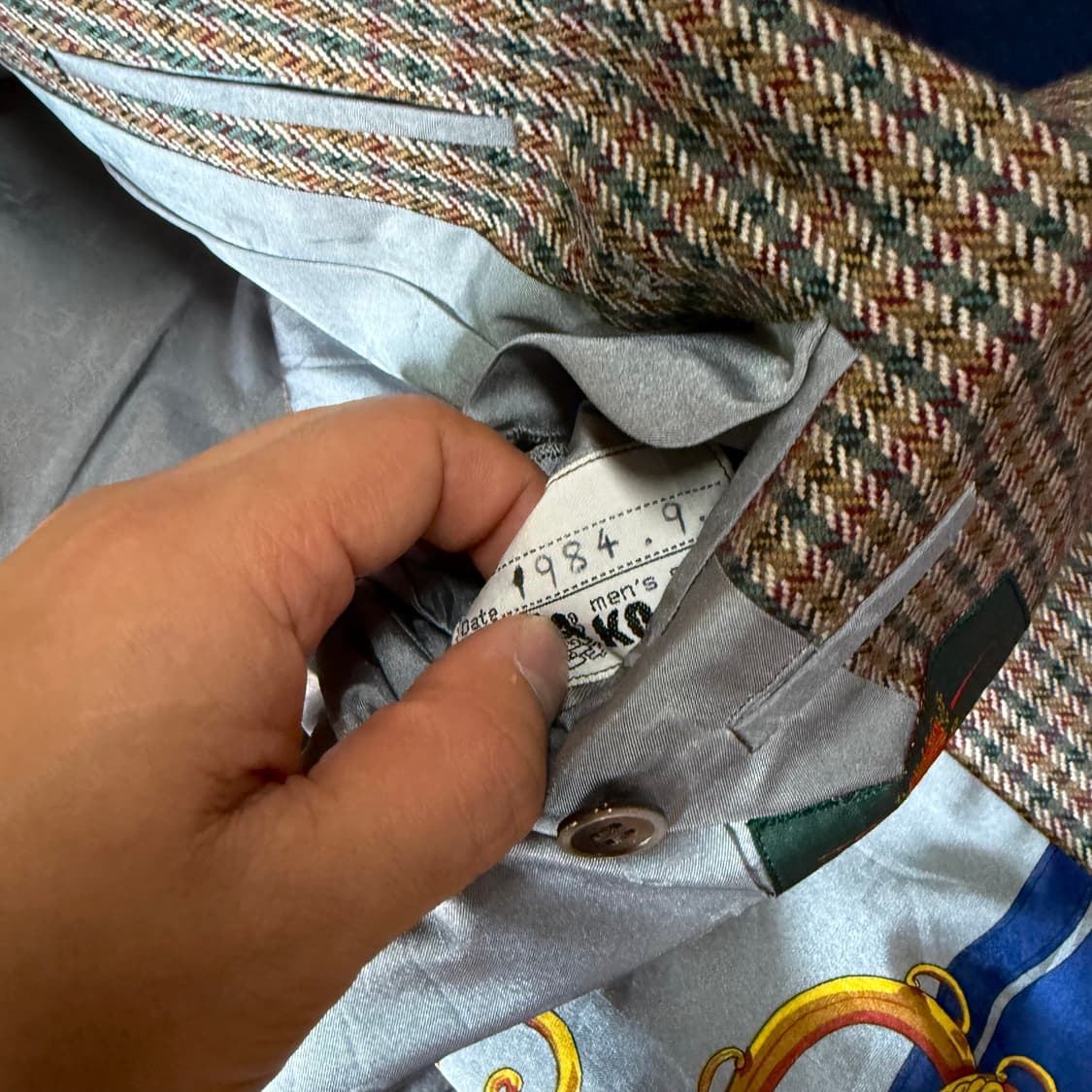 80‘s 코지마 맨즈 트위드 울 자켓 95-100 상품이미지6