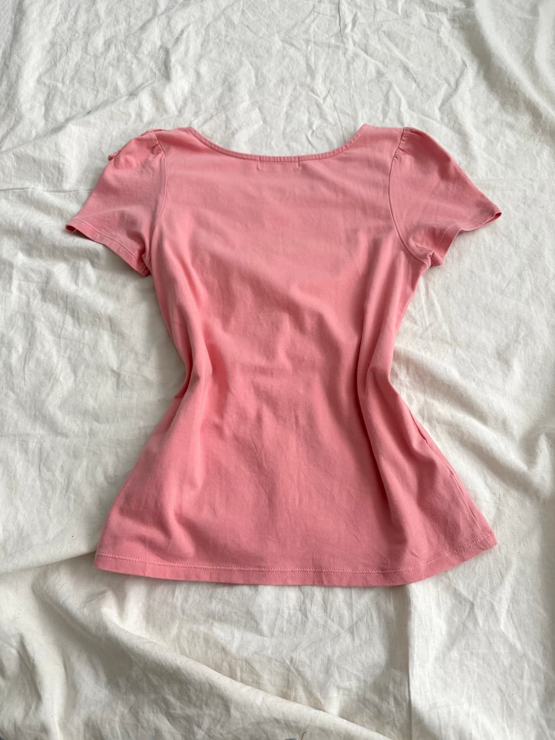 히메갸루 러블리 딱붙 레이스리본 반팔탑 상품이미지4