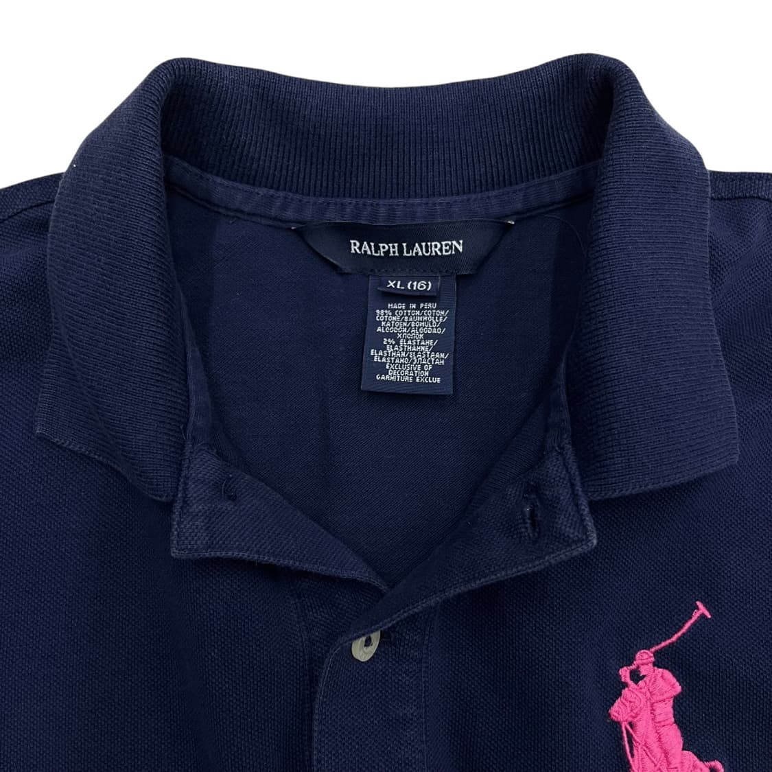 폴로 랄프로렌 빅포니 네이비 카라 반팔 XL 상품이미지5