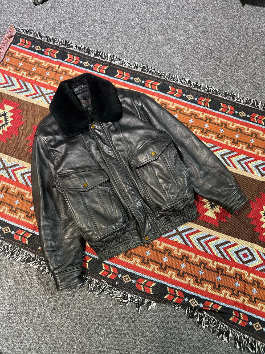 빈티지 양털,양가죽 100% 천연 무스탕자켓 상품이미지2