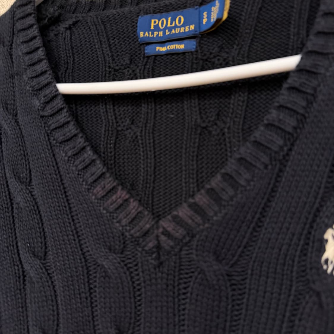 폴로 랄프로렌 브이넥 케이블 니트 S 블랙 상품이미지6