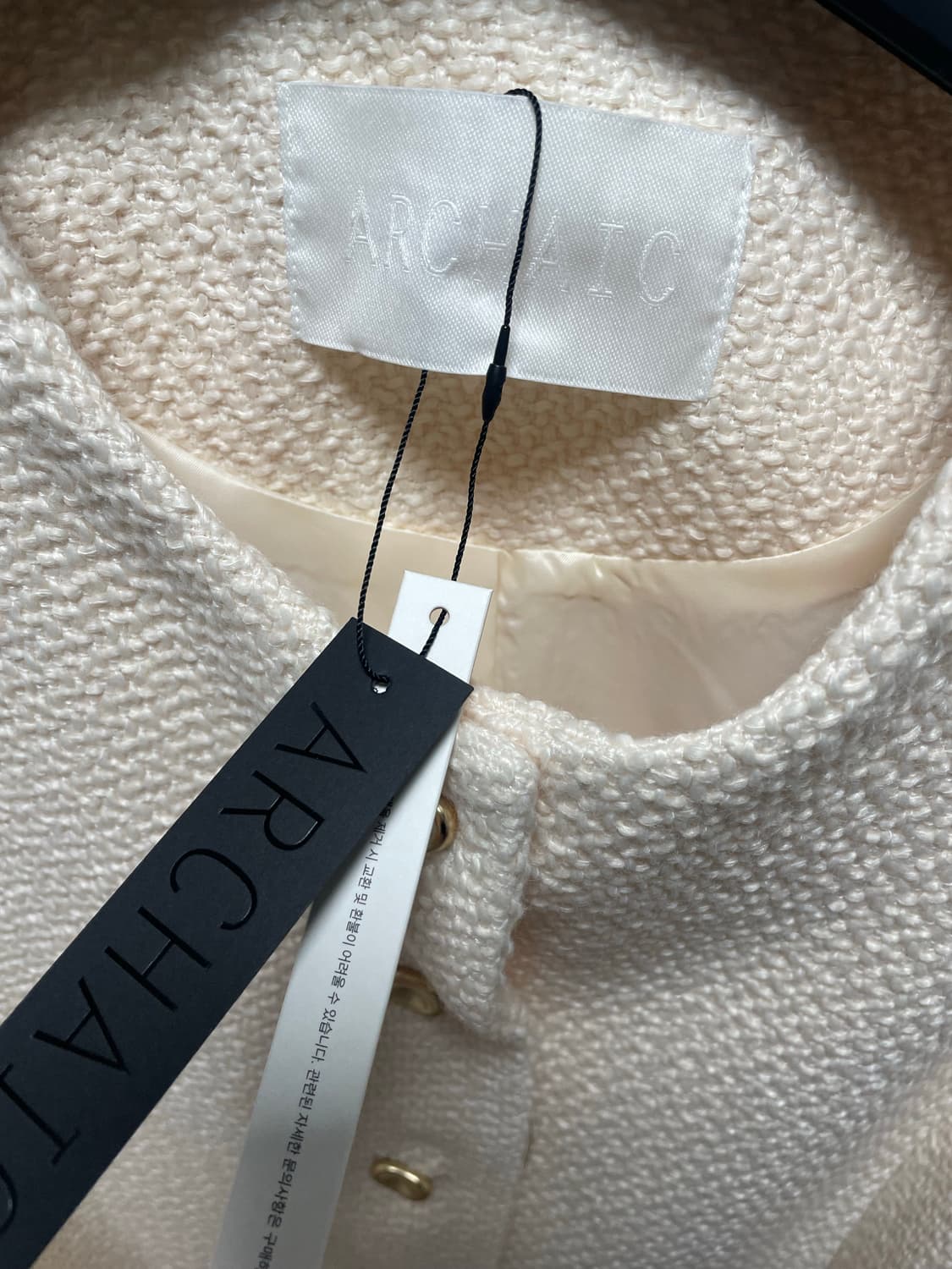 아르카익 spring tweed jacket 크림 M 상품이미지5