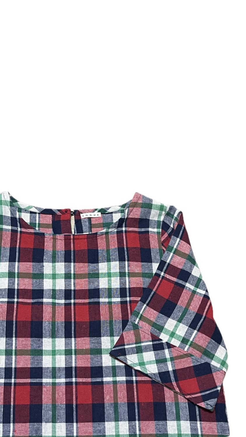 타탄 체크 7부 원피스 상품이미지3