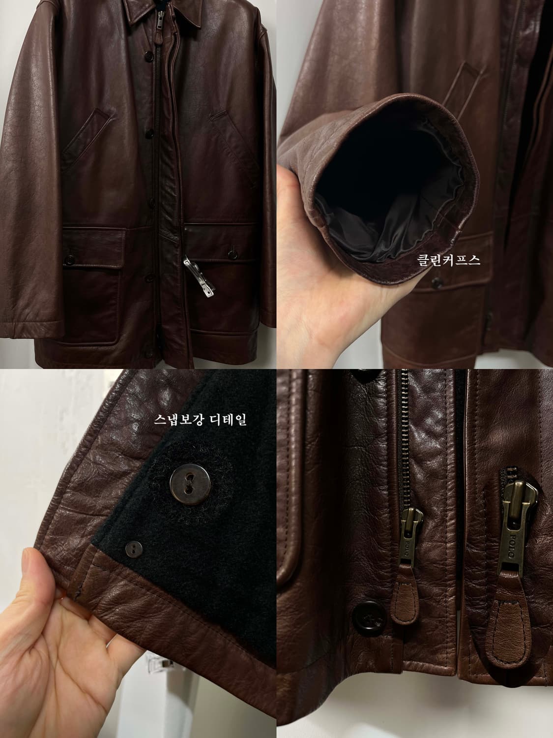 폴로 랄프로렌 카우하이드 우드브라운 카코트 레더 자켓 상품이미지7